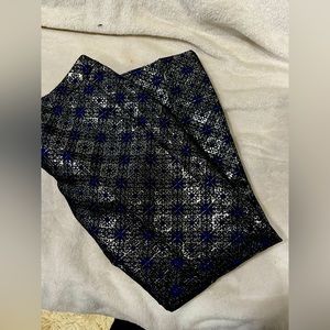 MSGM VINTAGE BROCADE SILVER NAVY PANTS GORGEOUS PRISTINE EUC